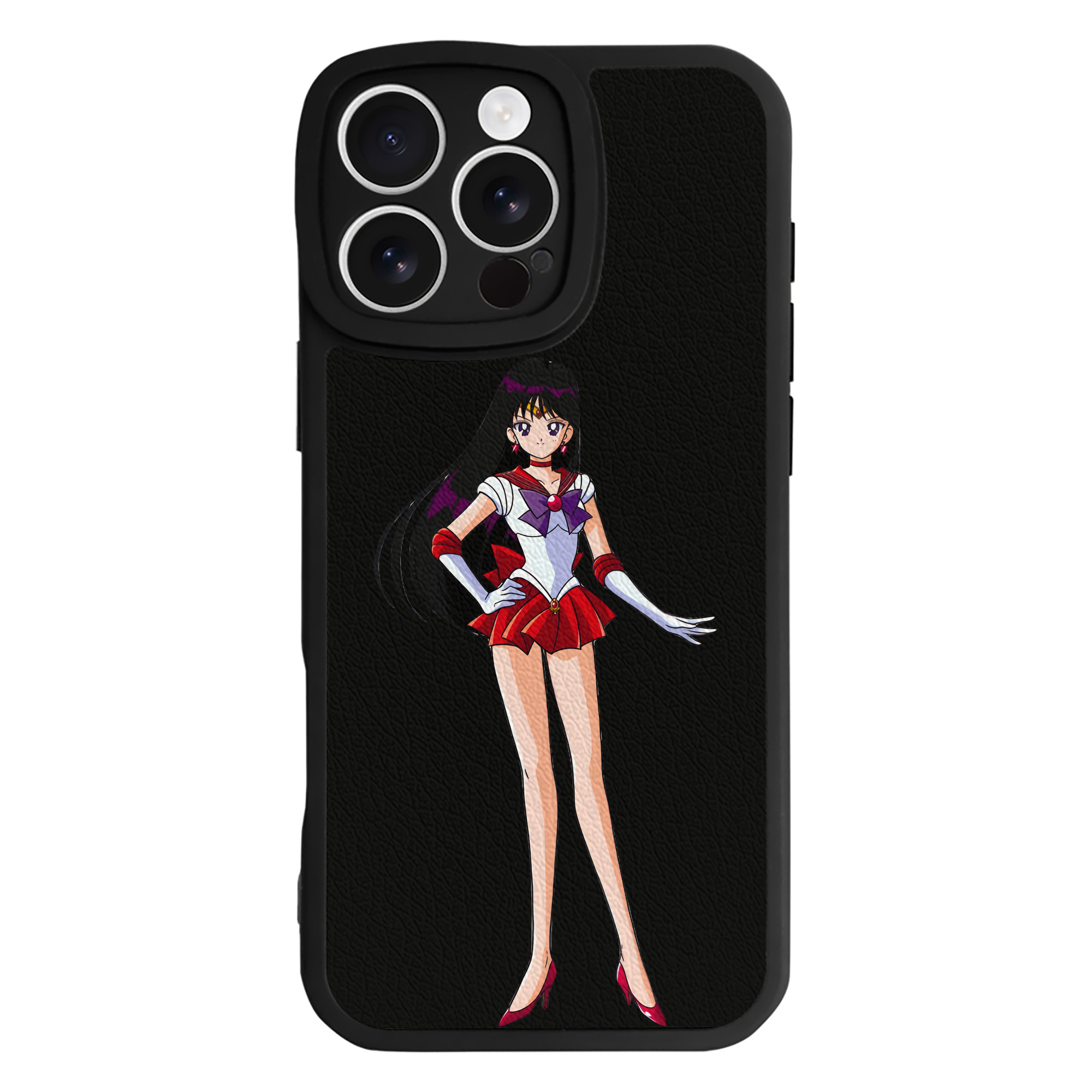 （画像用） 美少女戦士セーラームーン 火野レイ ひの レイ Sailor Moon Hino Rei （セーラーマーズ,Sailor Mars） 【iPhone 16シリーズ対応】シリコンスマホケース（レザー調） 材質：シリコン